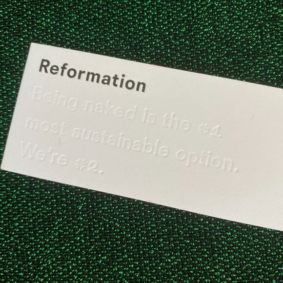 Reformation Amina Metallic Dress in Green - Picture 5 of 12